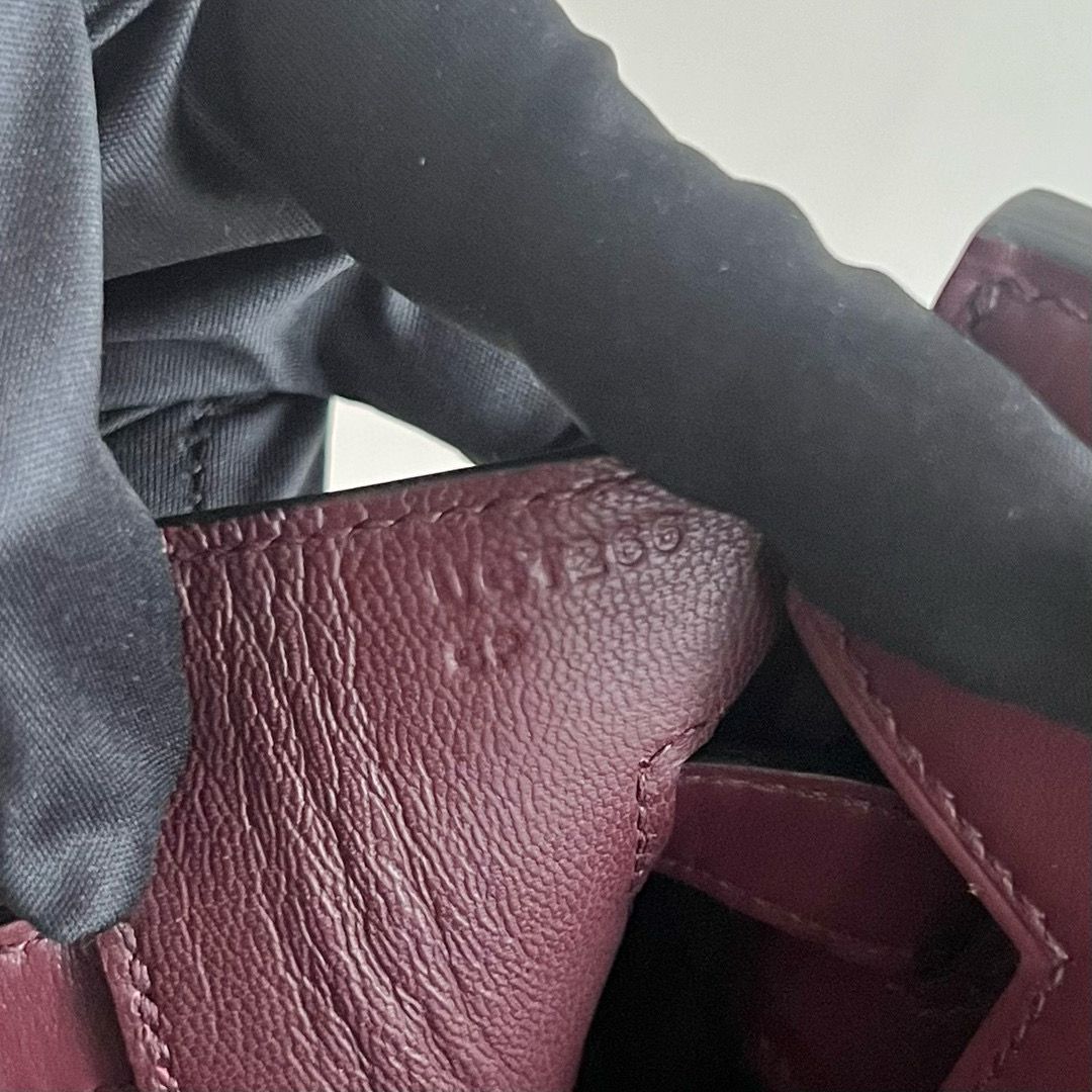 Hermes Birkin 30 Retourne Handmade Bag in Bordeaux Box Calfskin - Image 9