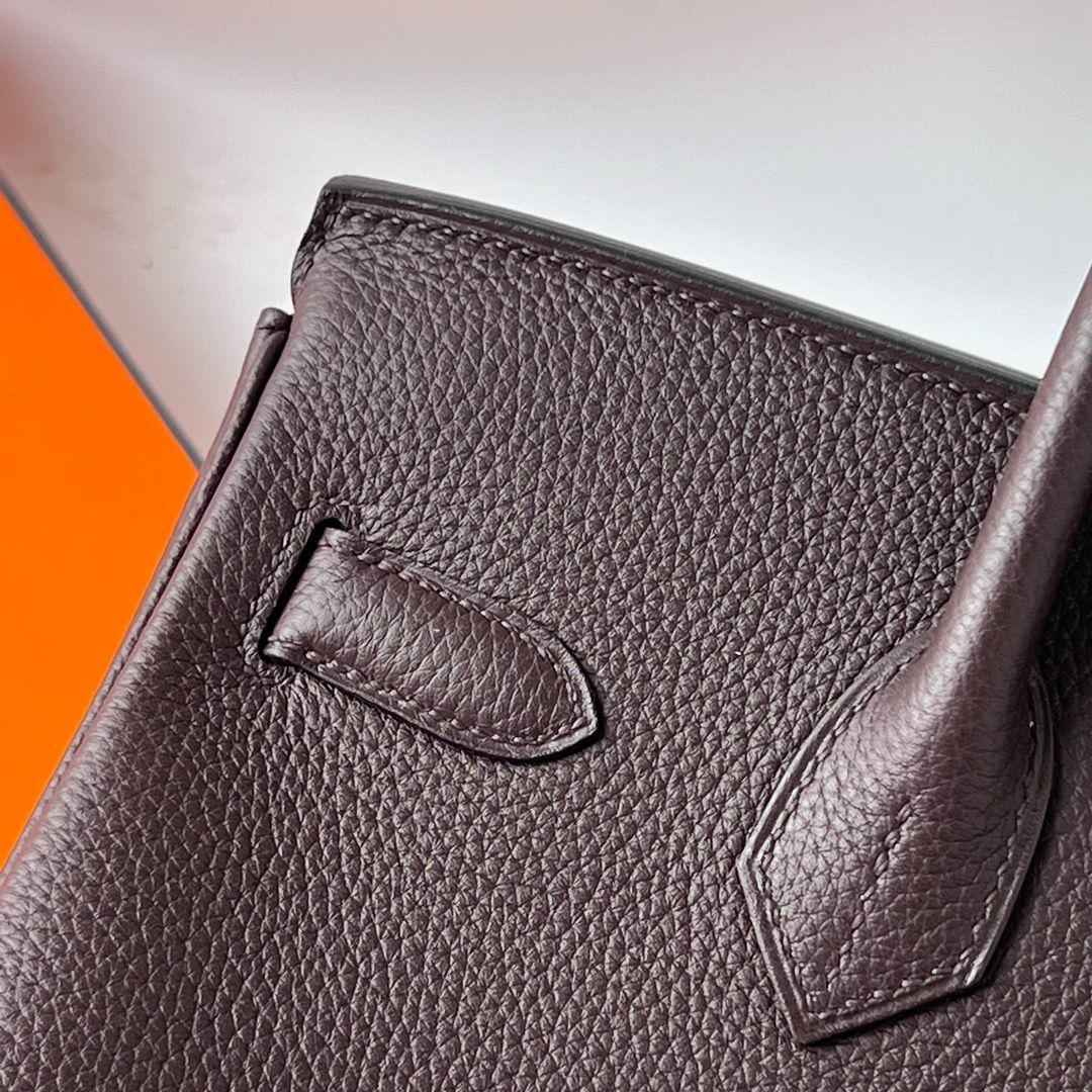 Hermes Birkin 30 Retourne Handmade Bag In Rouge Sellier Clemence Leather - Image 8