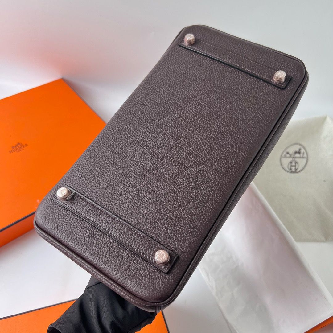 Hermes Birkin 30 Retourne Handmade Bag In Rouge Sellier Clemence Leather - Image 9