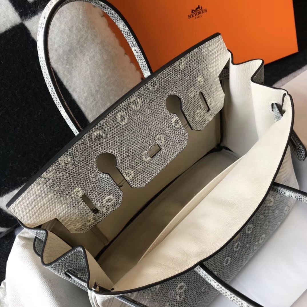 Hermes Birkin 30cm Bag In Ombre Embossed Natural Lizard - Image 8