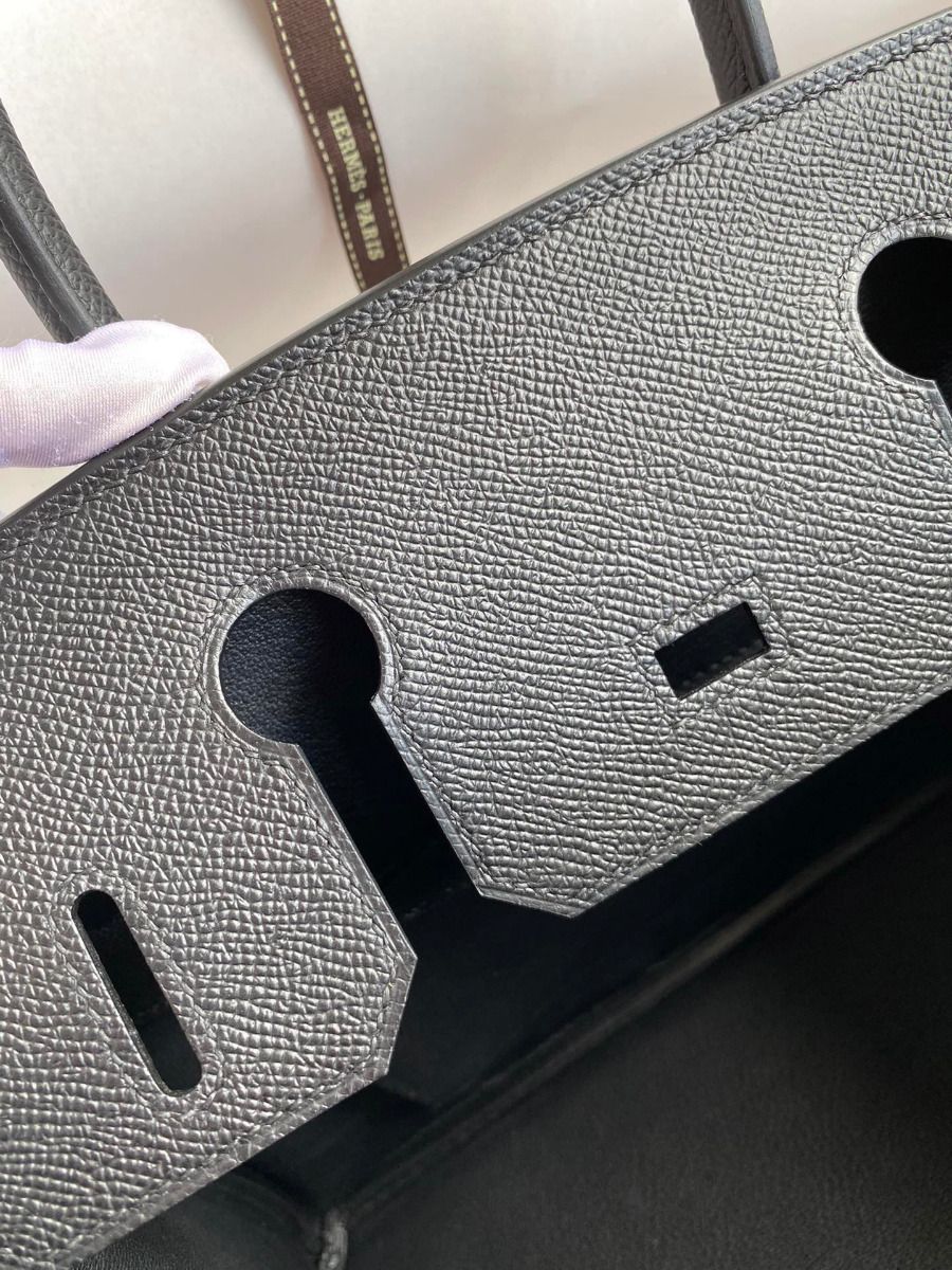 Hermes Birkin 30 Retourne Handmade Bag In Black Epsom Calfskin - Image 9