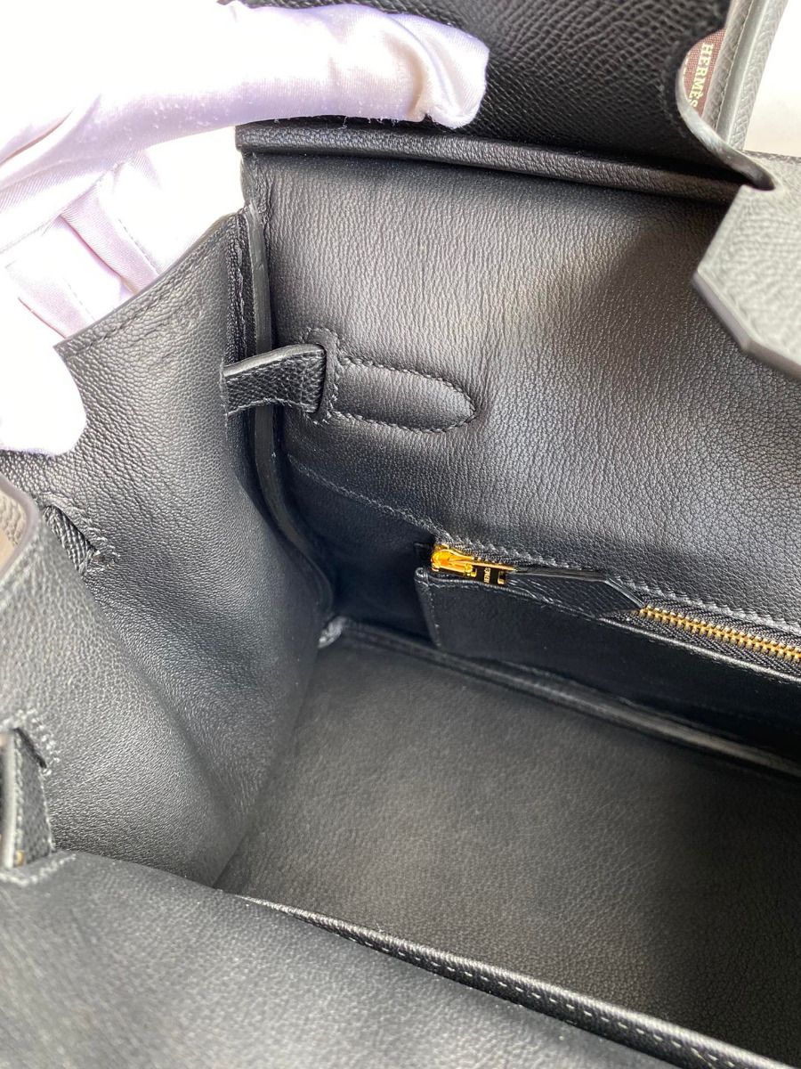 Hermes Birkin 30 Retourne Handmade Bag In Black Epsom Calfskin - Image 10