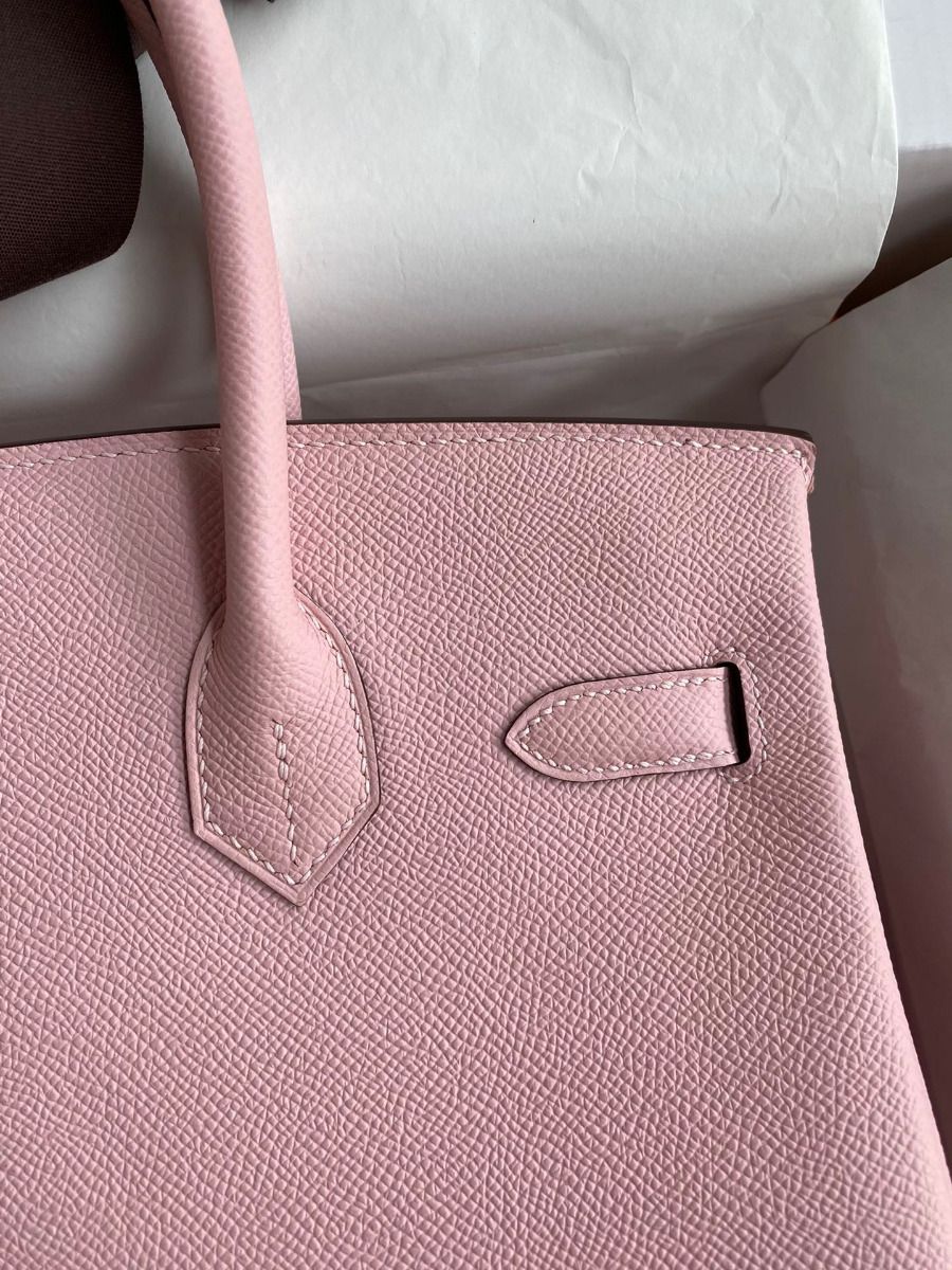 Hermes Birkin 30 Retourne Handmade Bag In Rose Sakura Epsom Calfskin - Image 5