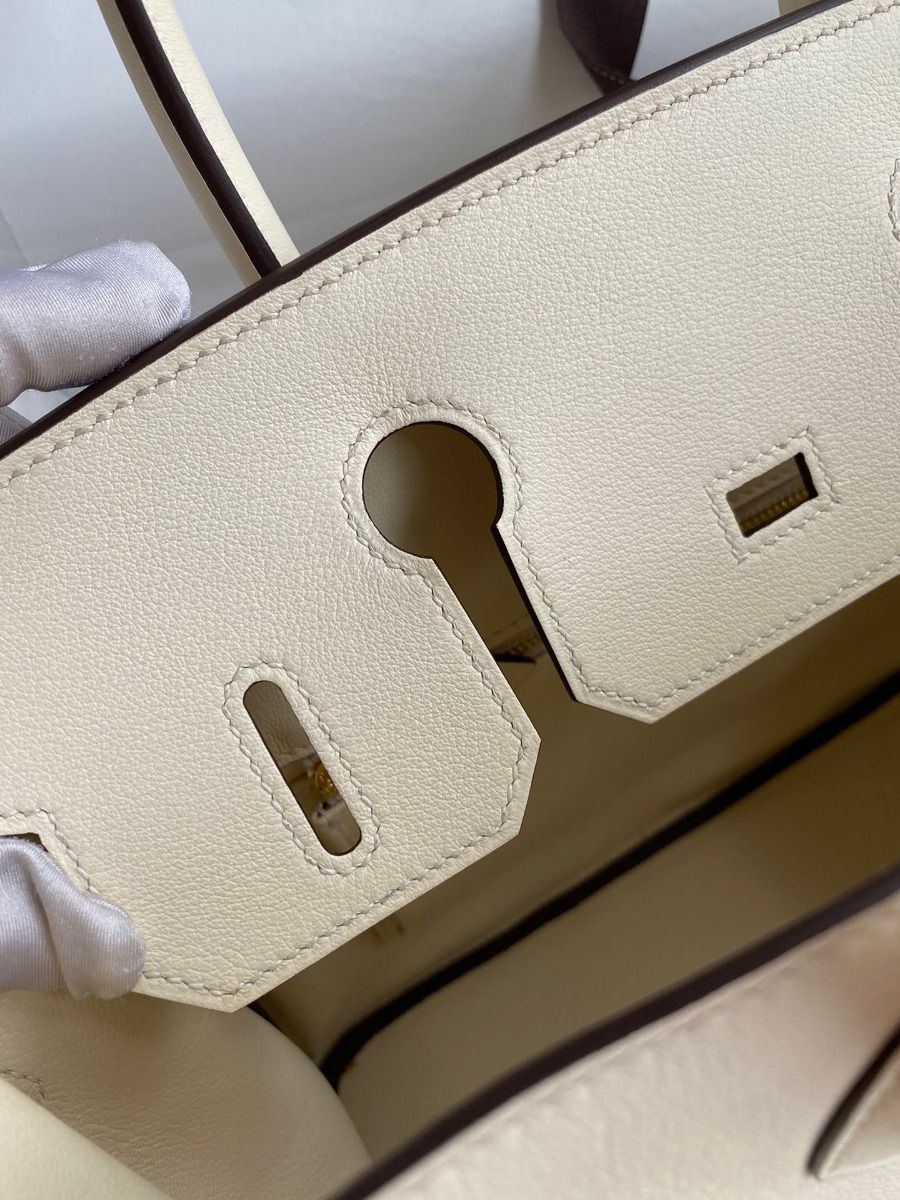 Hermes Birkin 30 Retourne Handmade Bag In Nata Swift Leather - Image 9