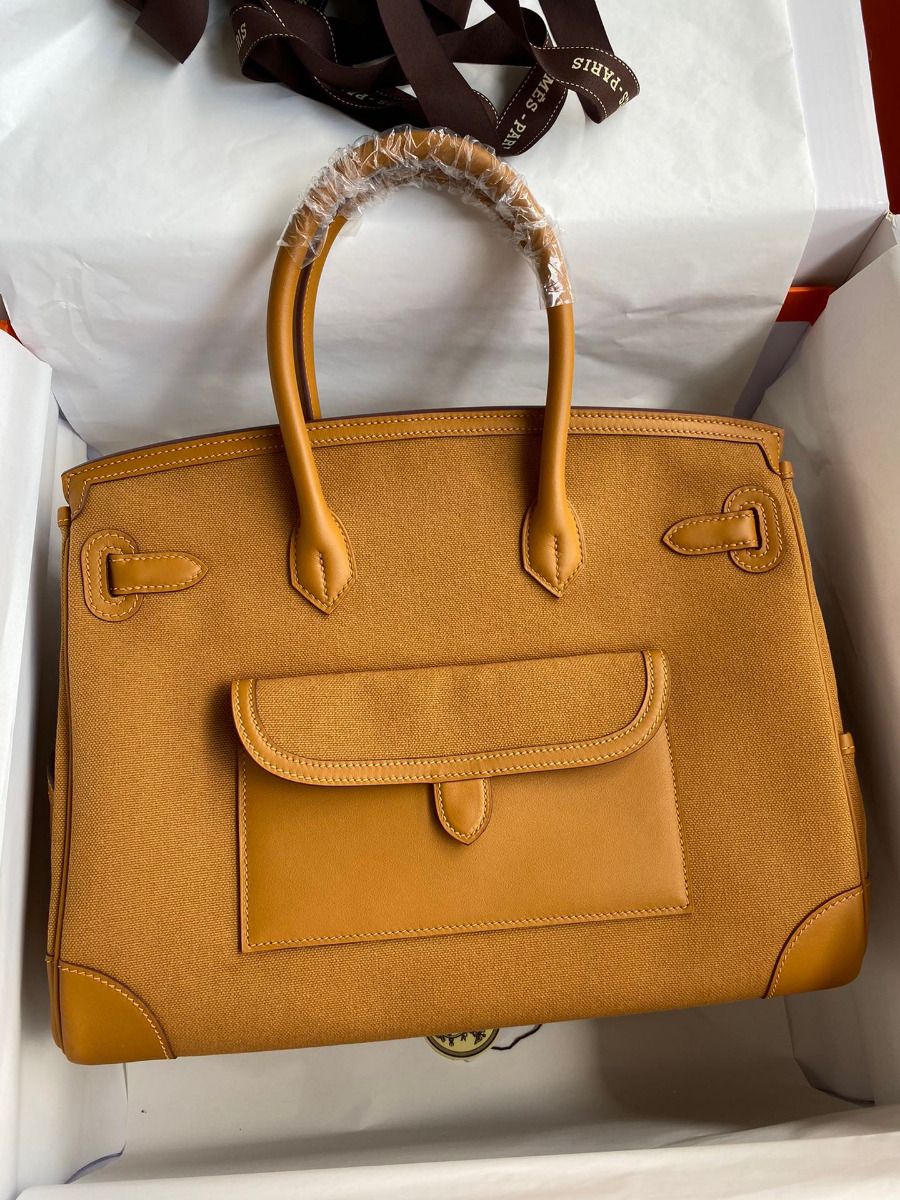 Hermes Cargo Birkin 35cm Limited-edition Bag In Sesame Canvas - Image 3