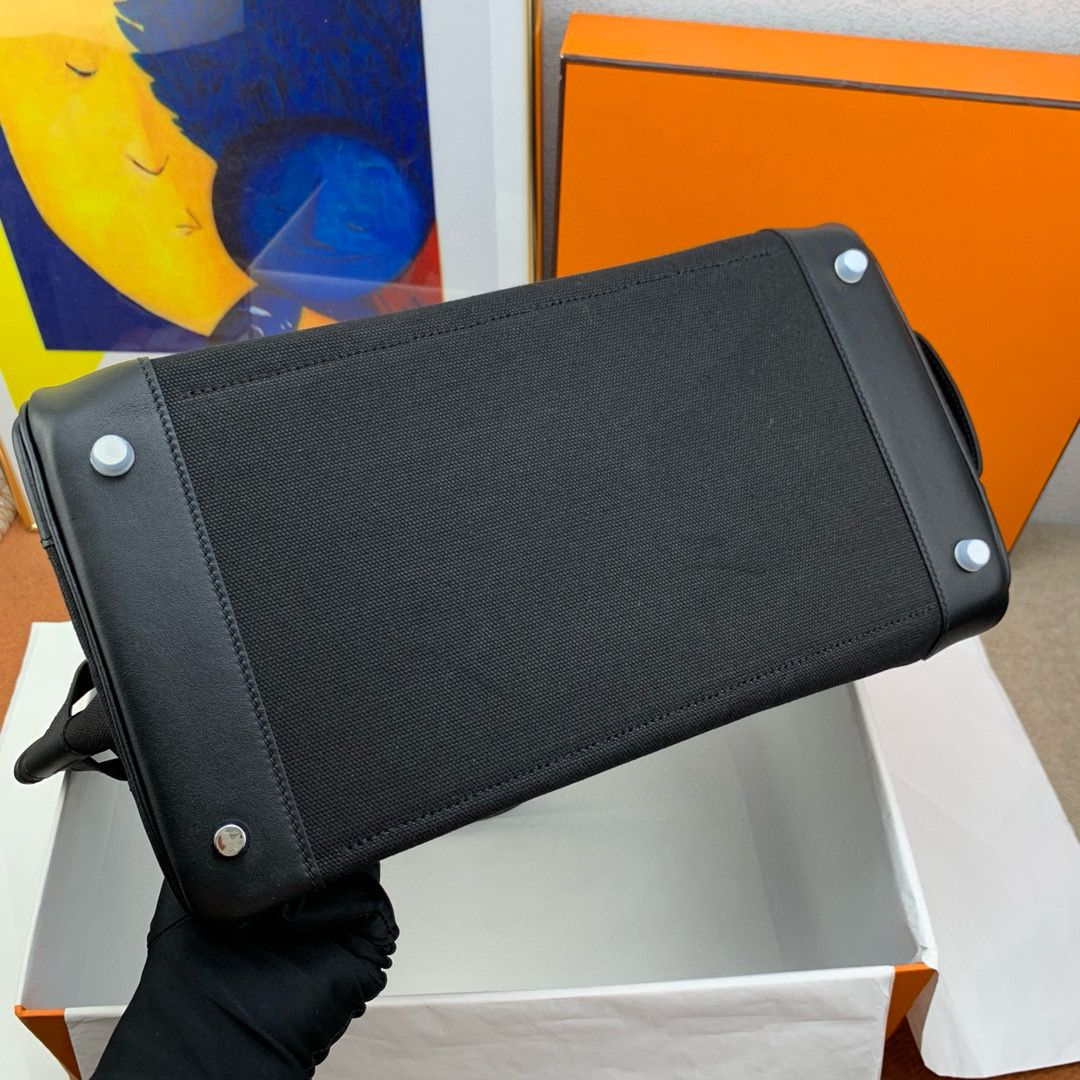Hermes Cargo Birkin 35cm Limited-edition Bag in Black Canvas - Image 10