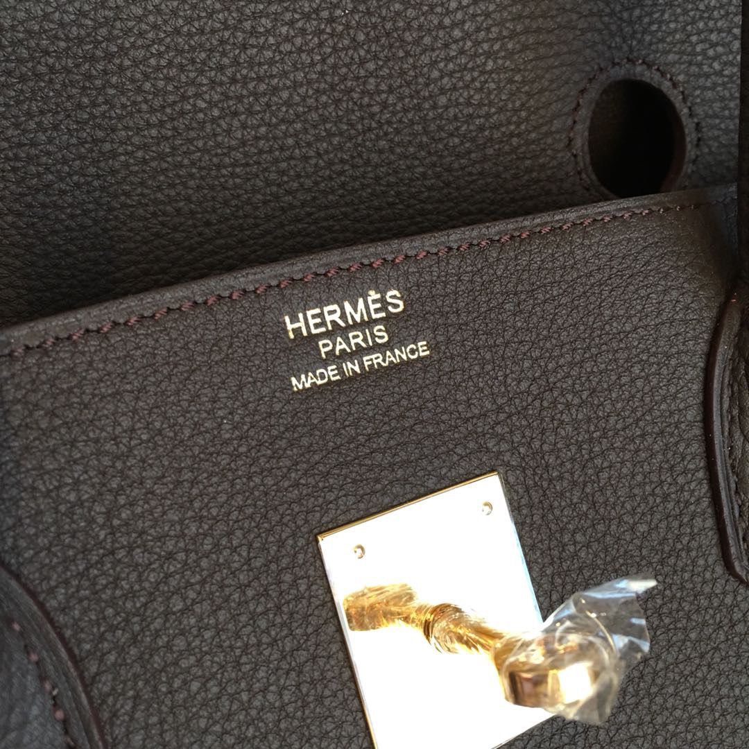 Hermes Birkin 40 Handmade Bag In Chocolat Clemence Leather - Image 7