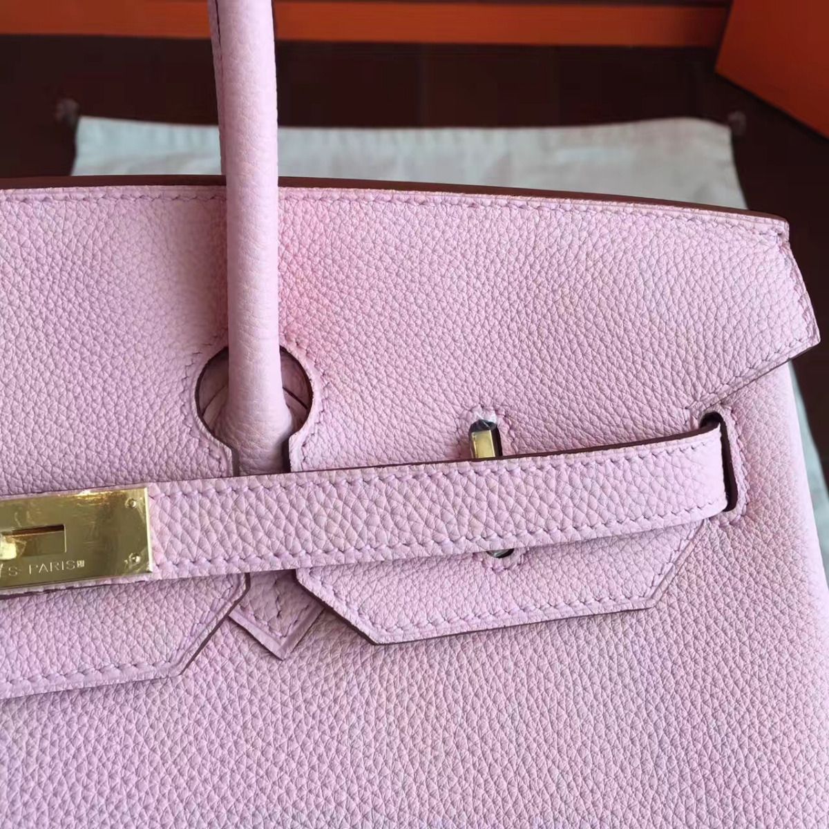 Hermes Birkin 40 Handmade Bag In Pink Clemence Leather - Image 4