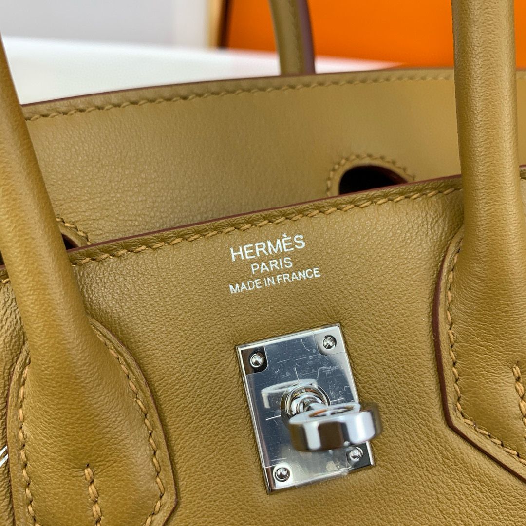 Hermes Birkin Inside Out 25 Bag in Biscuit Swift Calfskin - Image 9