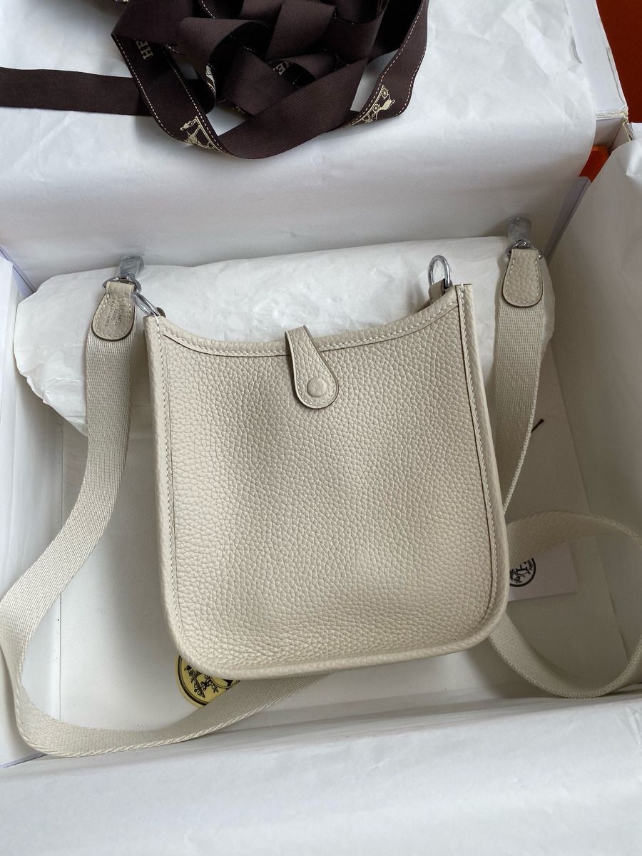 Hermes Evelyne Mini Handmade Bag in Craie Clemence Leather - Image 3