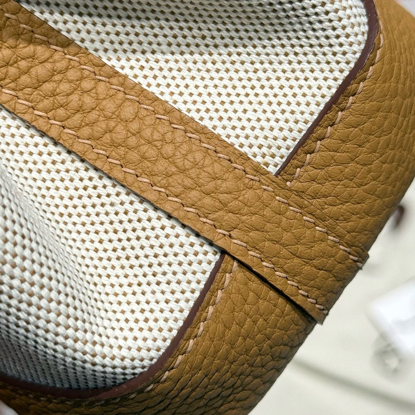 Hermes Neo Garden Party 23 Bag in Canvas and Chai Negonda Calfskin - Image 8