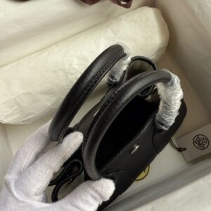 Hermes Neo Garden Party 23 Handmade Bag in Black Clemence Leather