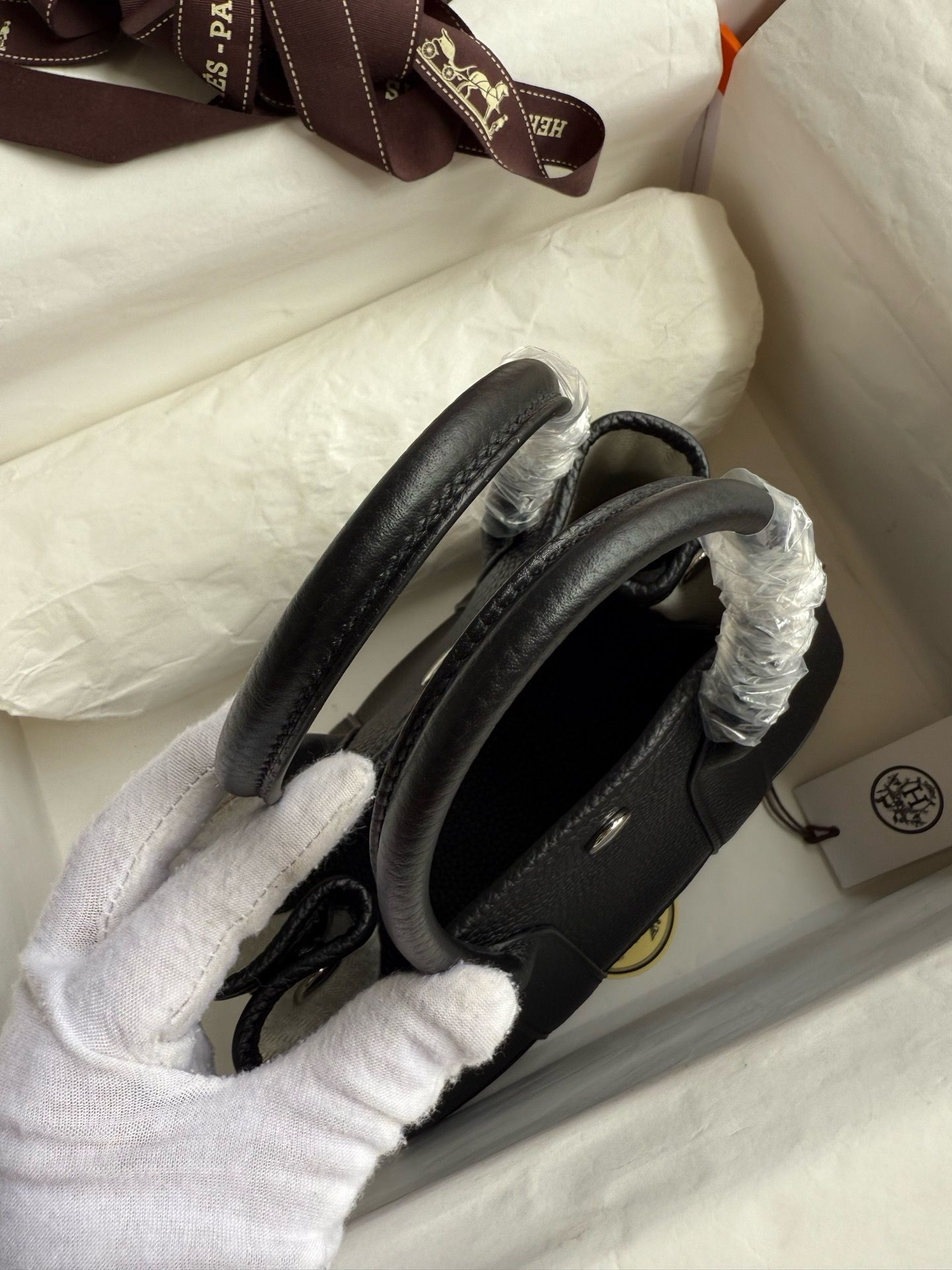 Hermes Neo Garden Party 23 Handmade Bag in Black Clemence Leather