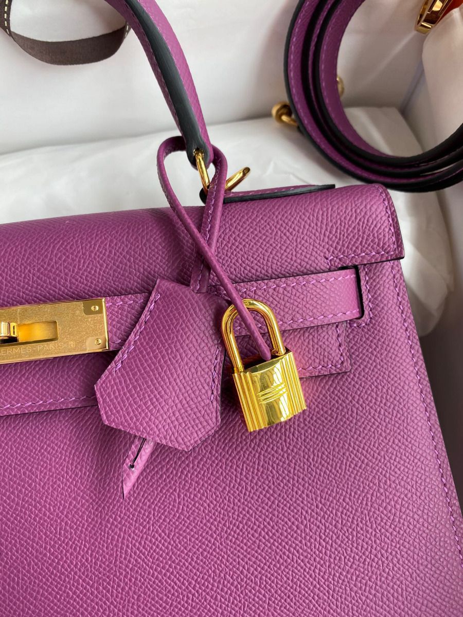 Hermes Kelly Sellier 28 Handmade Bag In Anemone Epsom Calfskin - Image 4