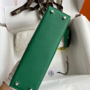 Hermes Kelly Mini II Verso Sellier Handmade Bag in Cactus Epsom Calfskin