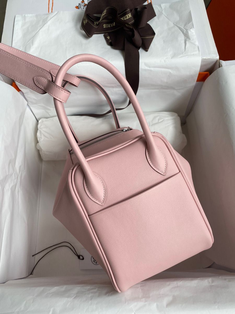 Hermes Lindy 26 Handmade Bag In Rose Sakura Swift Calfskin - Image 3