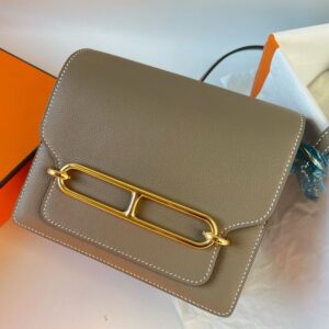 Hermes Roulis Mini 18 Bag in Taupe Evercolor Calfskin