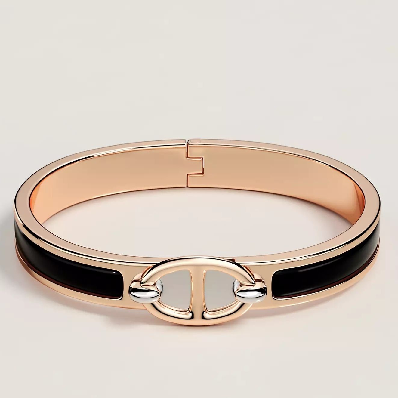 Hermes Black Mini Clic Chaine d'Ancre Bracelet - Image 3