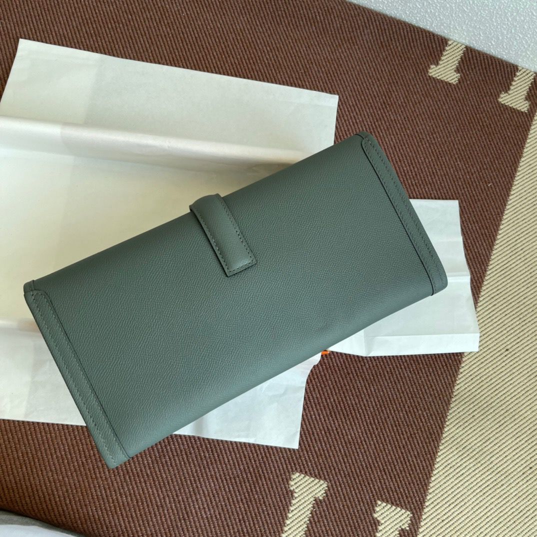 Hermes Jige Elan 29 Clutch Bag In Vert Amande Epsom Leather - Image 3