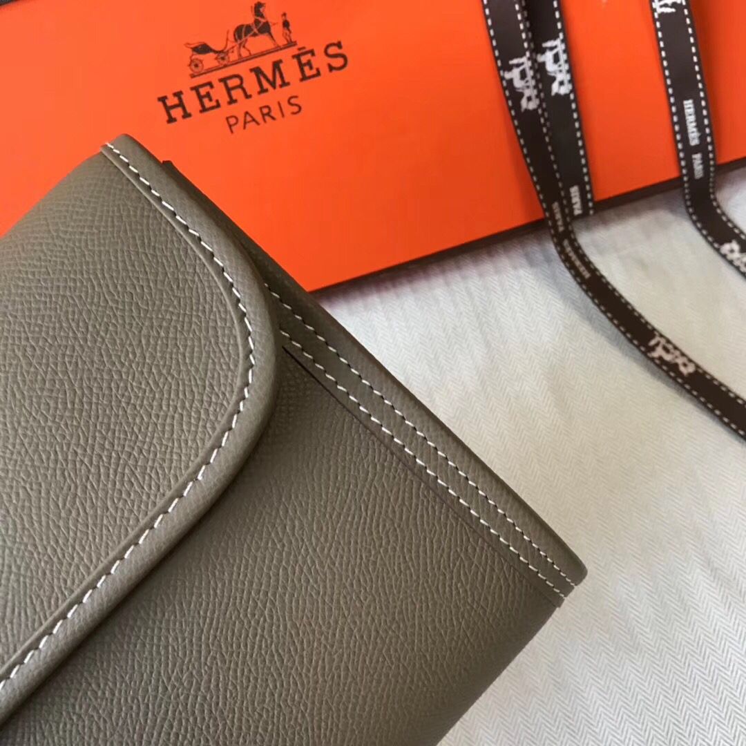 Hermes Jige Elan 29 Clutch In Taupe Grey Epsom Leather - Image 6