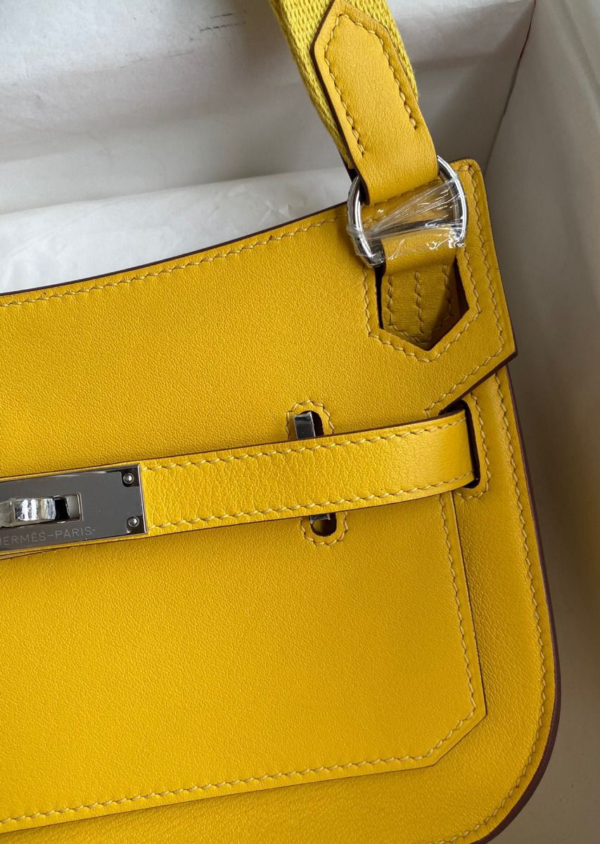 Hermes Jypsiere Mini Handmade Bag In Jaune Ambre Swift Calfskin - Image 4
