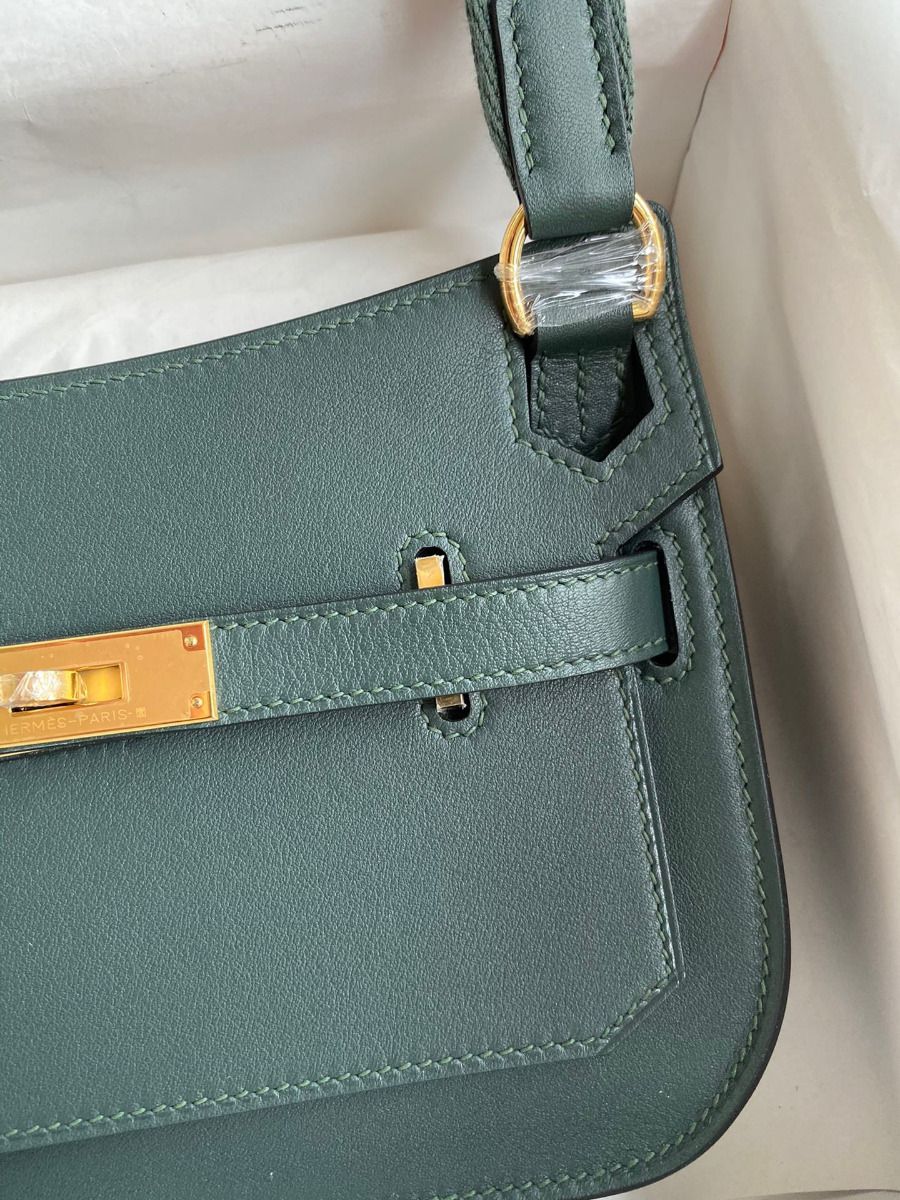 Hermes Jypsiere Mini Handmade Bag In Vert Rousseau Swift Calfskin - Image 4
