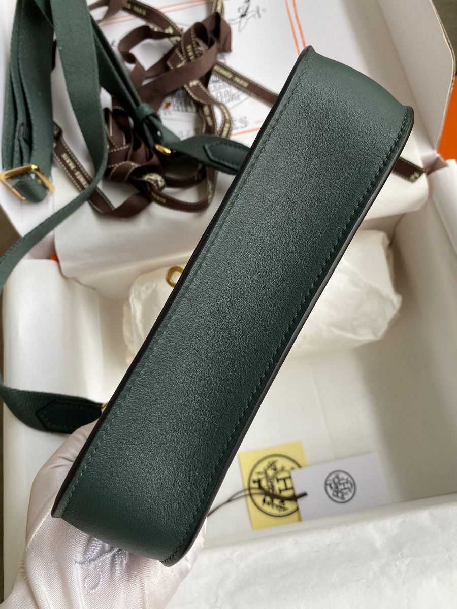 Hermes Jypsiere Mini Handmade Bag In Vert Rousseau Swift Calfskin - Image 6