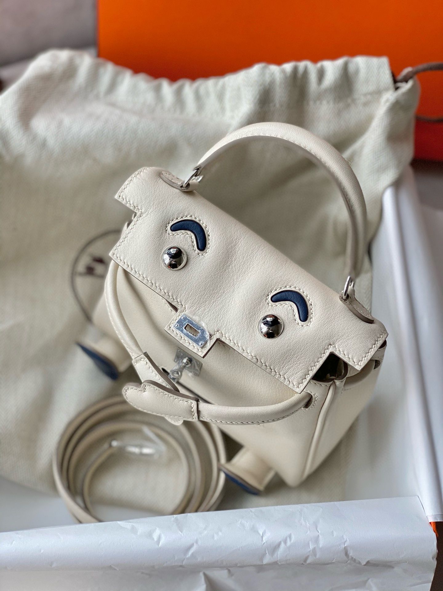 Hermes Kelly Doll Quelle Idole Bag in Craie Swift Calfskin - Image 8