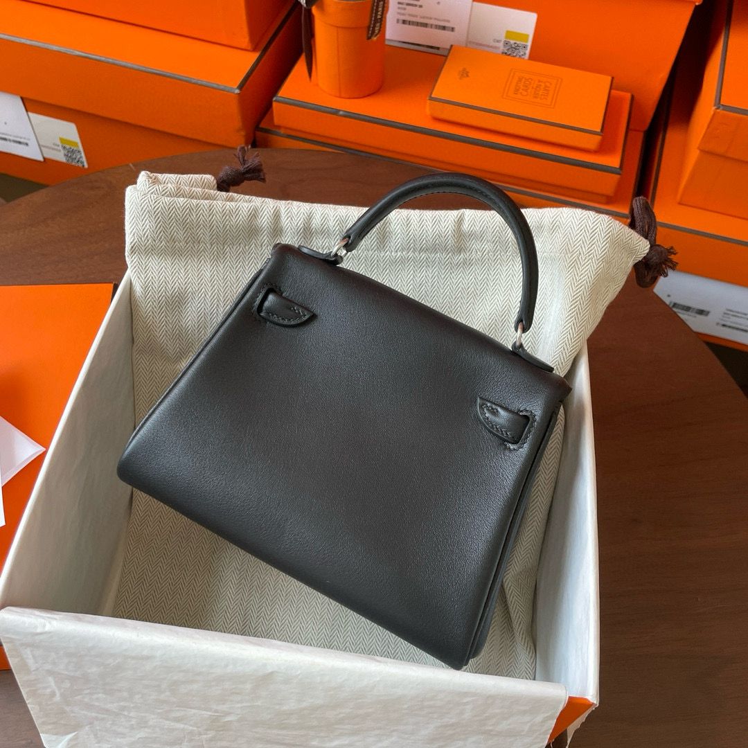 Hermes Kelly Doll Quelle Idole Bag in Black Swift Calfskin - Image 7