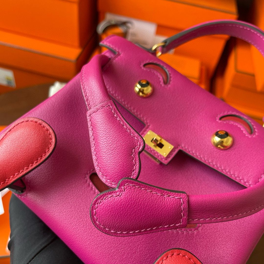 Hermes Kelly Doll Quelle Idole Bag in Rose Purple Swift Calfskin - Image 6