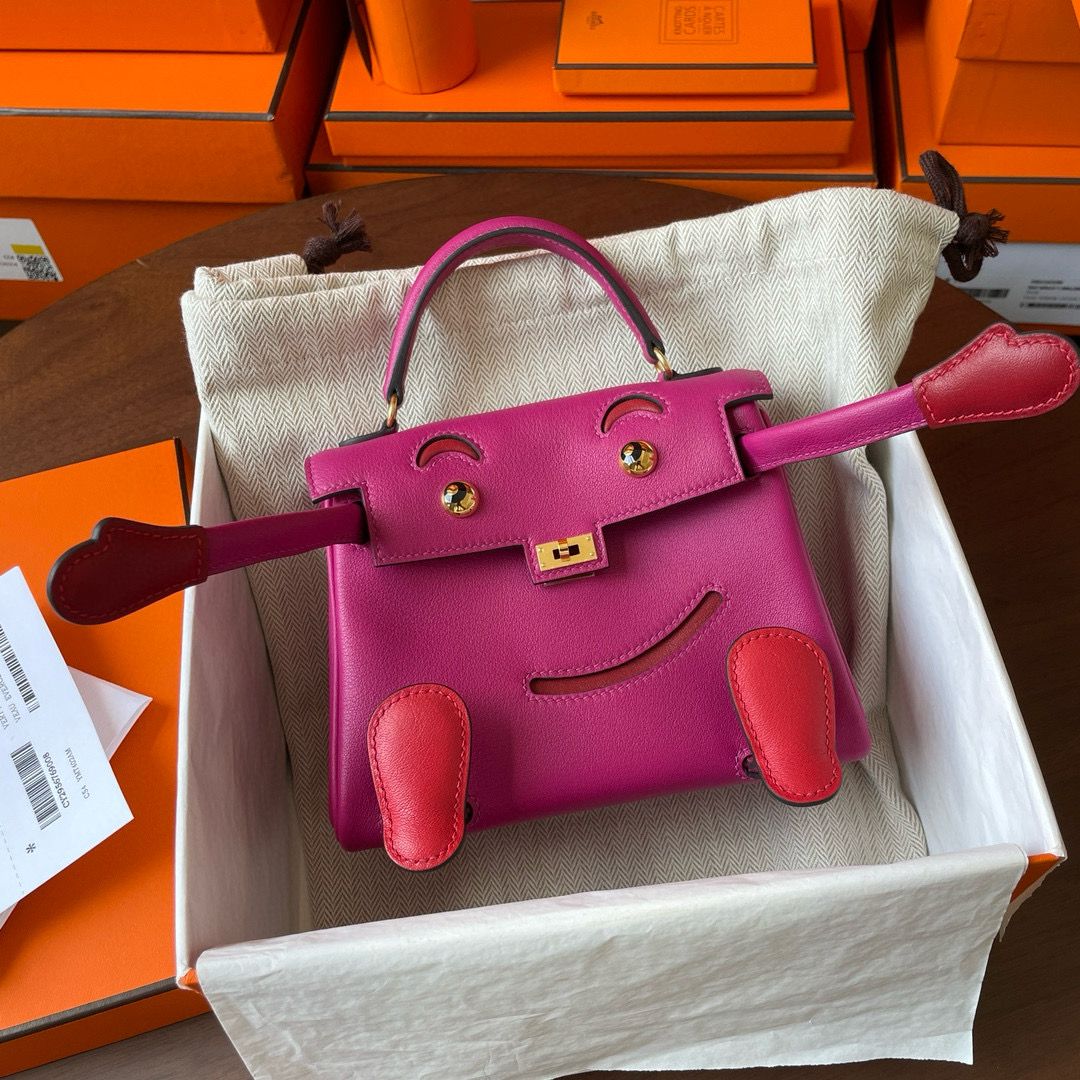 Hermes Kelly Doll Quelle Idole Bag in Rose Purple Swift Calfskin - Image 8