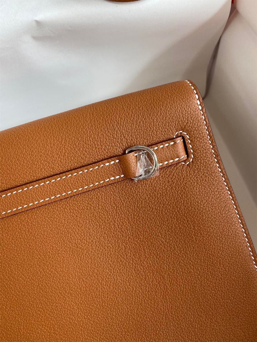 Hermes Kelly Danse II Bag In Gold Evercolor Calfskin - Image 6