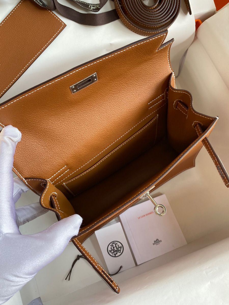 Hermes Kelly Danse II Bag In Gold Evercolor Calfskin - Image 7