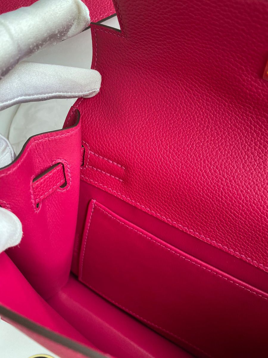 Hermes Kelly Danse II Bag In Rose Mexico Evercolor Calfskin - Image 10