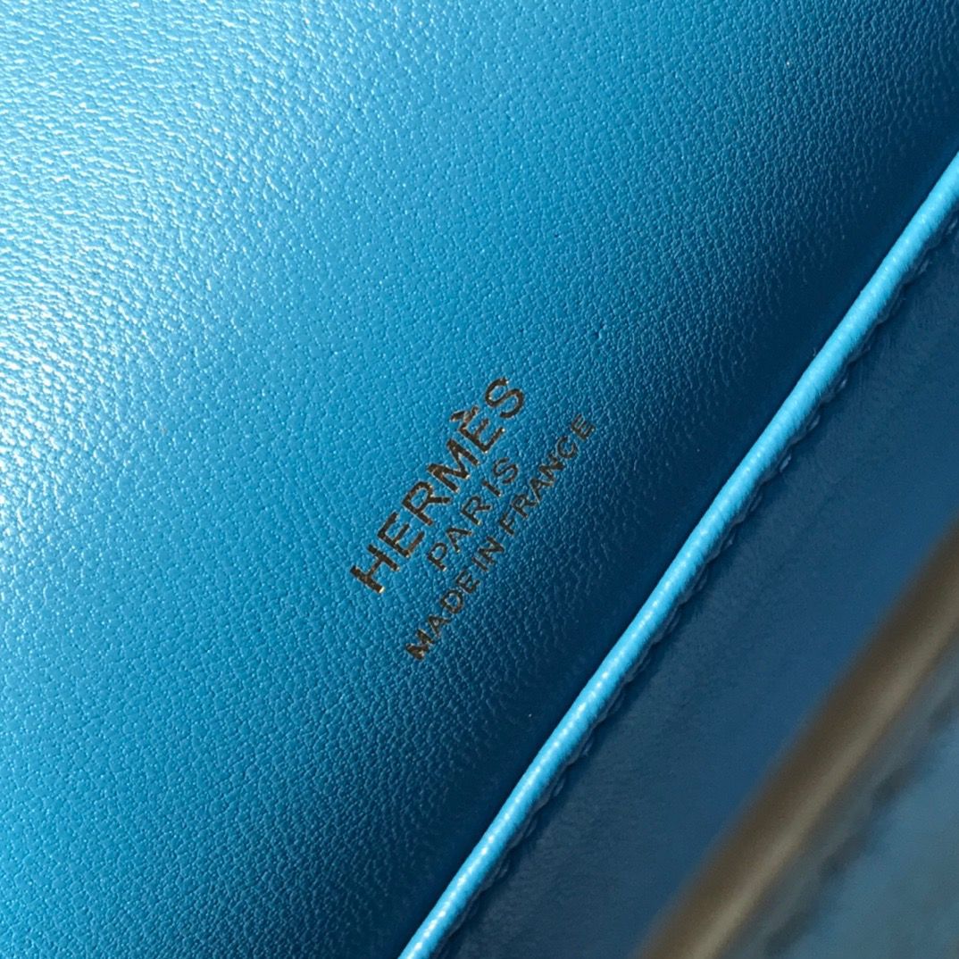 Hermes Kelly Pochette Handmade Bag In Blue du Nord Swift Calfskin - Image 11