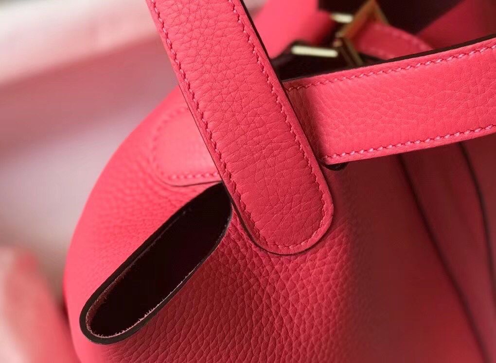 Hermes Picotin Lock 18 Bag In Rose Lipstick Clemence Leather - Image 8