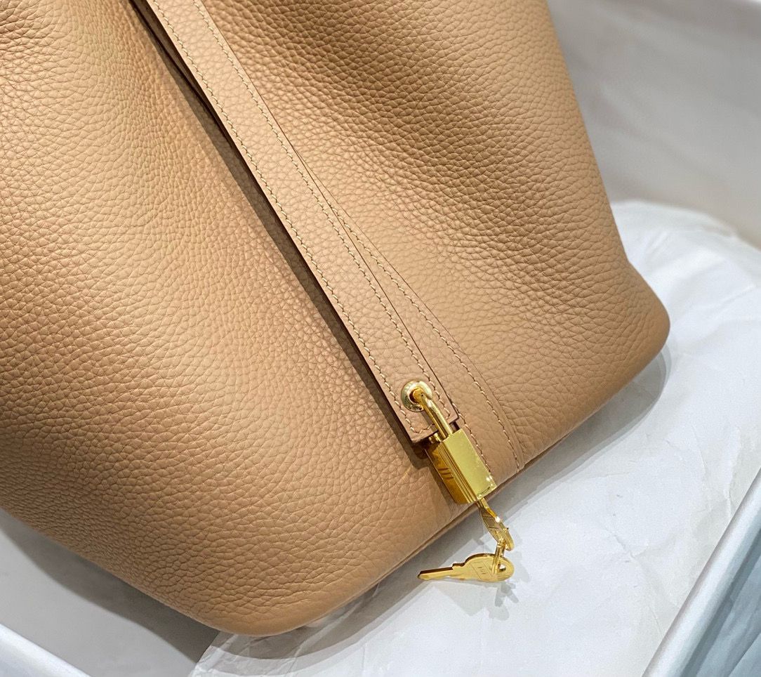 Hermes Picotin Lock 22 Bag In Chai Clemence Leather - Image 7