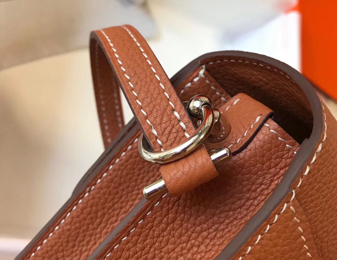 Hermes Mini Sac Roulis 18cm Bag In Brown Evercolor Calfskin - Image 7