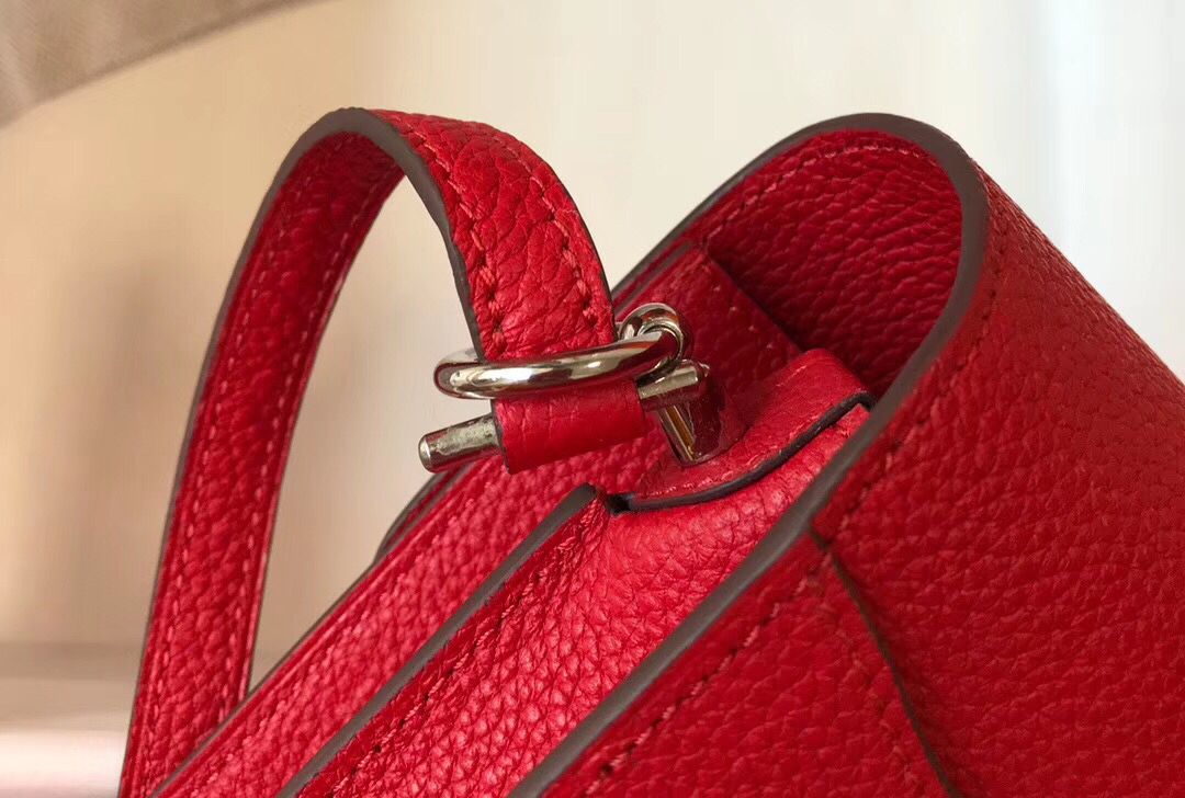 Hermes Mini Sac Roulis 18cm Bag In Red Evercolor Calfskin - Image 6