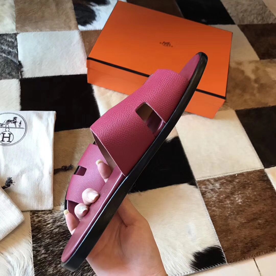 Hermes Izmir Sandals In Fuchsia Epsom Leather - Image 5