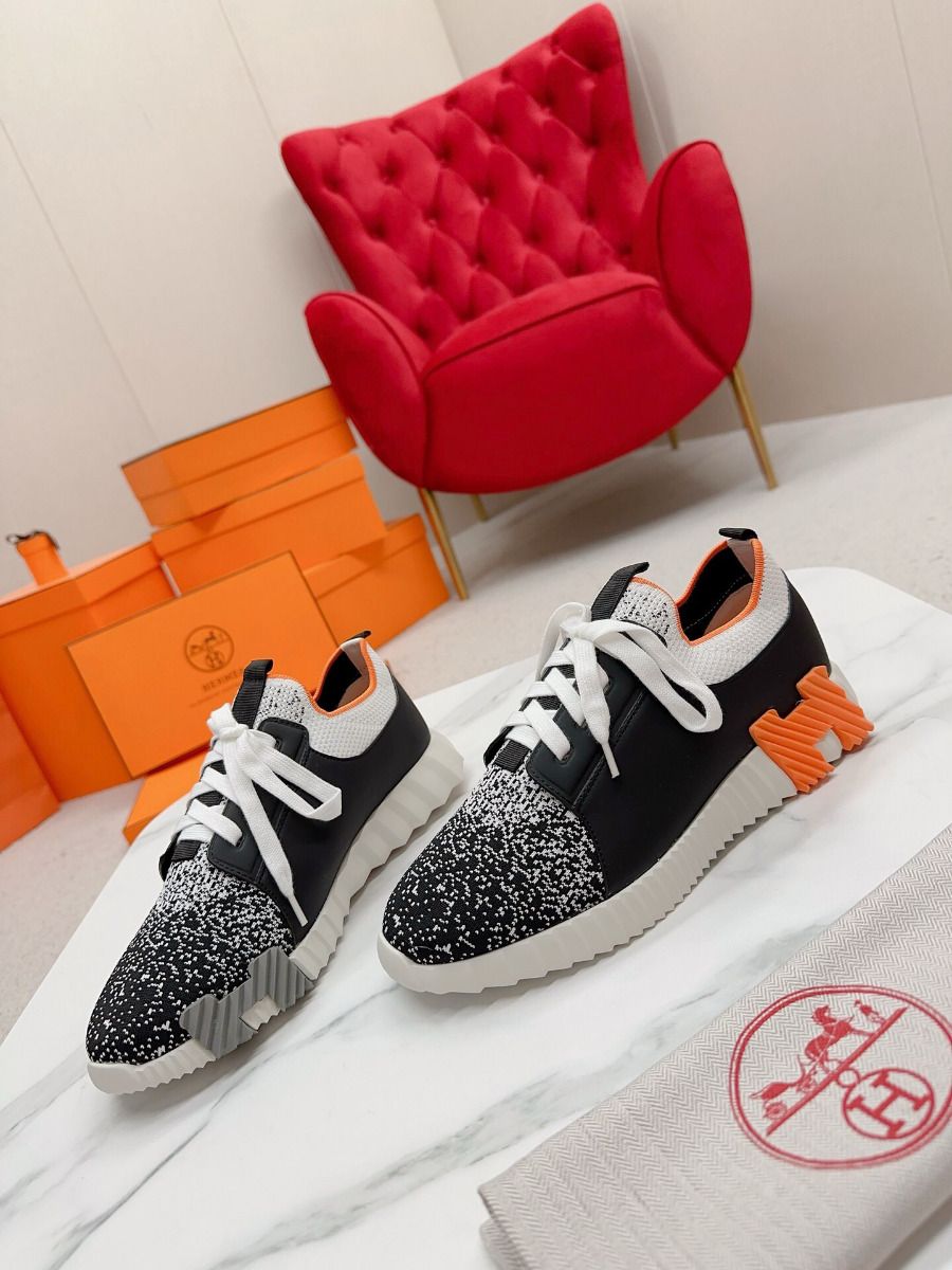 Hermes Men's Depart Sneakers in Black Gradient Knit - Image 6