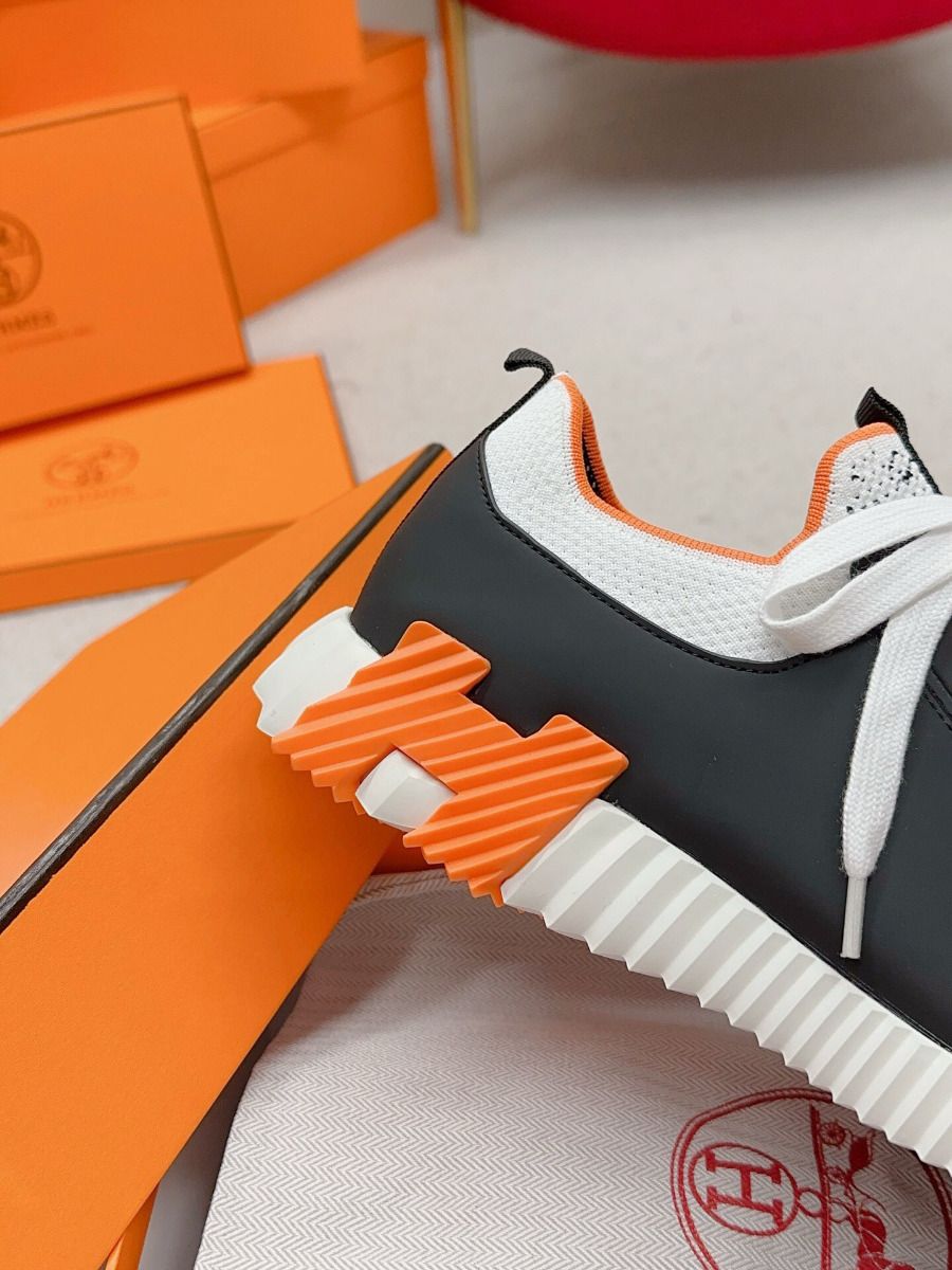 Hermes Men's Depart Sneakers in Black Gradient Knit - Image 9