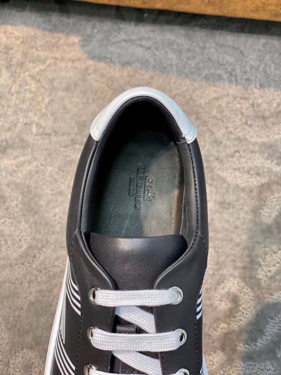 Hermes Men's Avantage Sneakers In Black Calfskin - Image 7