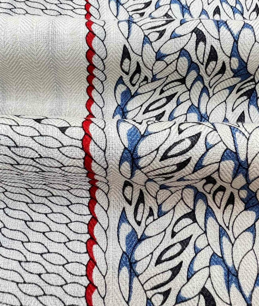 Hermes Grey Dressage Tressage Shawl 140 - Image 6