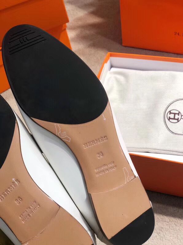 Hermes Royal Loafers In White Calfksin - Image 9