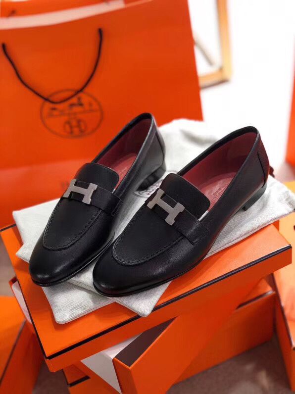 Hermes Paris Loafers In Black Goatskin - Image 3