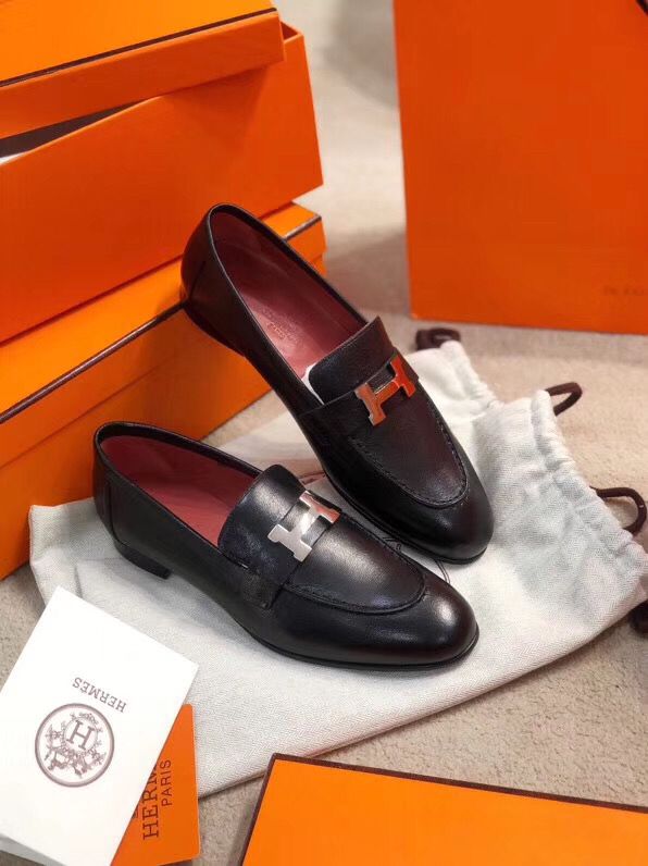 Hermes Paris Loafers In Black Goatskin - Image 6