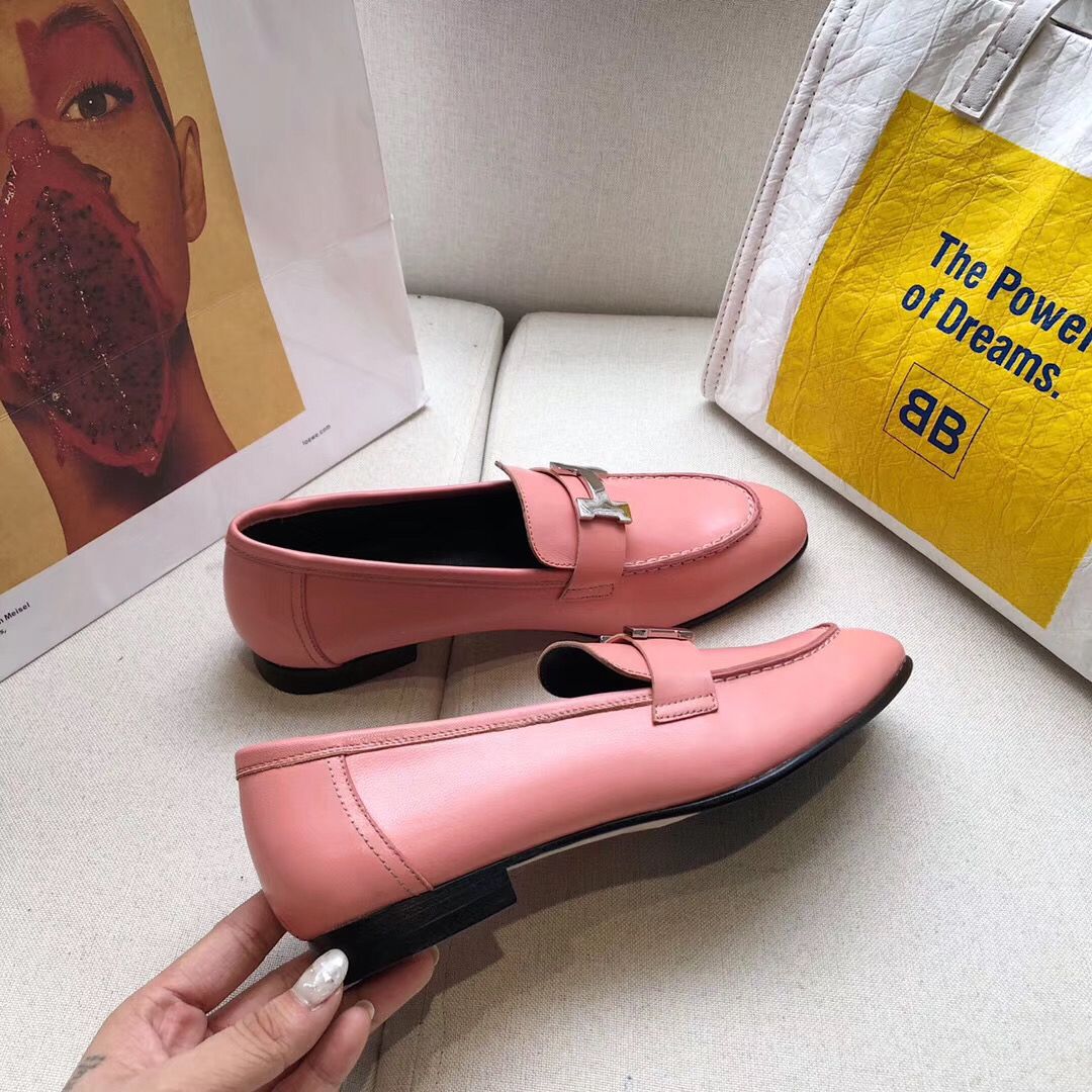 Hermes Paris Loafers In Pink Goatskin - Image 6