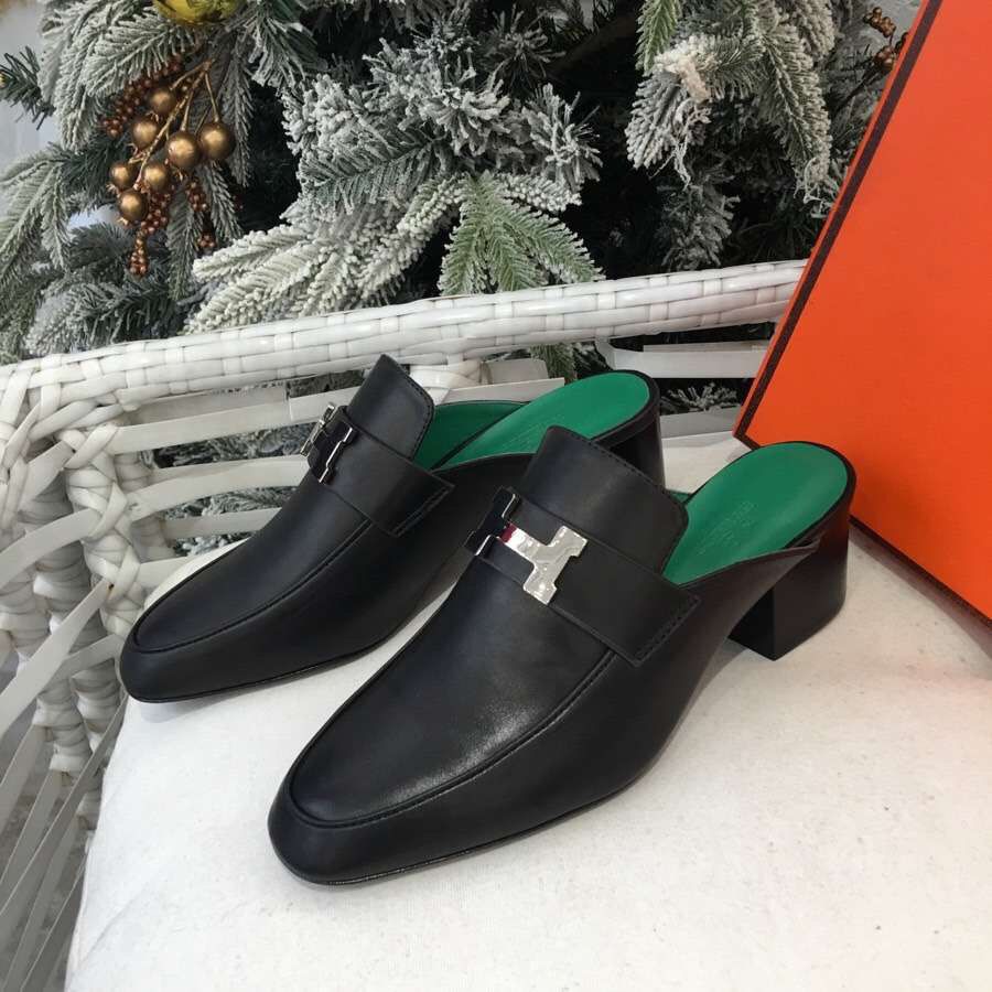 Hermes Paradis Mules In Black Calfskin - Image 6
