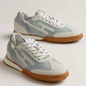 Hermes Women's Jet Sneakers in Blue/White Suede Leather